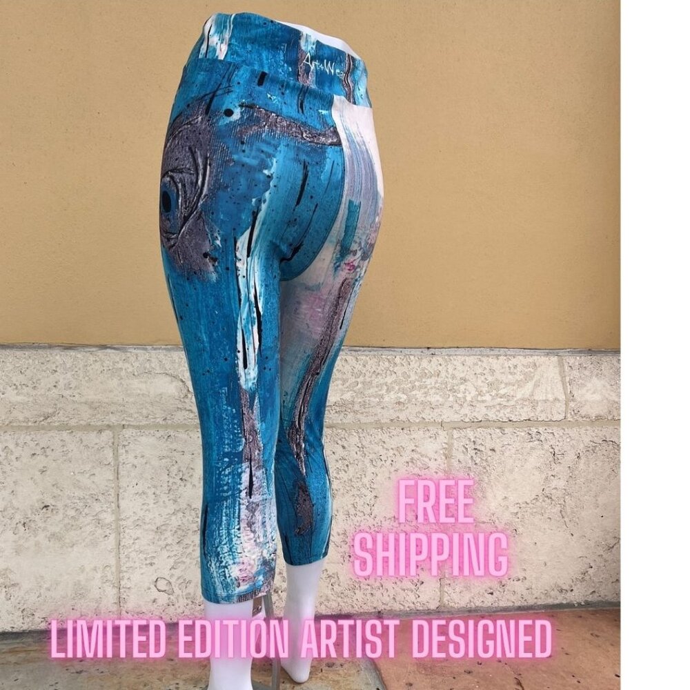 Buttery-Soft High-Waist No-Roll Wearable Art Leggings Featuring Original Artwork